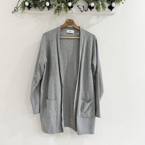 azul by moussy Grey Knit Long Cardigan Sweater Pockets XL